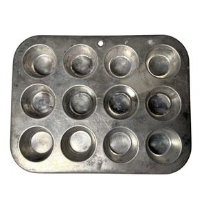 Vintage Retro Baking, COMET Aluminum 12 Mini‎ Muffin Tray, Made in the USA